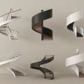 Modern Spiral Staircases With Various Designs Wooden Steps And Glass Railings