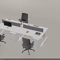 Modern Office Desk Workstation With Dividers Office Chairs Computer And Minimalist Design