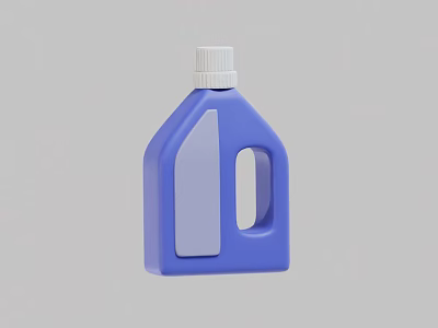 Laundry Detergent Blue Bottle with White Cap Handle and Transparent Window 3d model