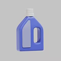 Laundry Detergent Blue Bottle with White Cap Handle and Transparent Window