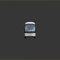 White Intercity Coach Bus With Large Windows Roof Vents And Side Mirrors