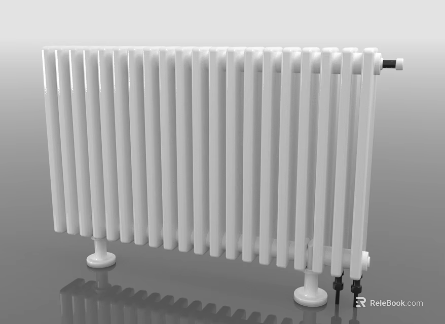 White Steel Column Radiator Modern Floor Standing Design For Home Heating 3d model 