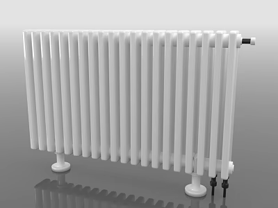 White Steel Column Radiator Modern Floor Standing Design For Home Heating 3d model