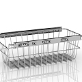 Modern dish rack with embedded pull basket 3d model