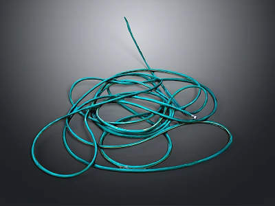 Teal Tangled Rope Practical Daily Life Supplies For Home Use And Organization 3d model