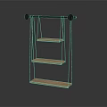 Playground Equipment With Suspended Multi Layer Wooden Steps And Black Frame For Kids
