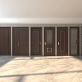 Door swing door entry door security door combination lock 3d model