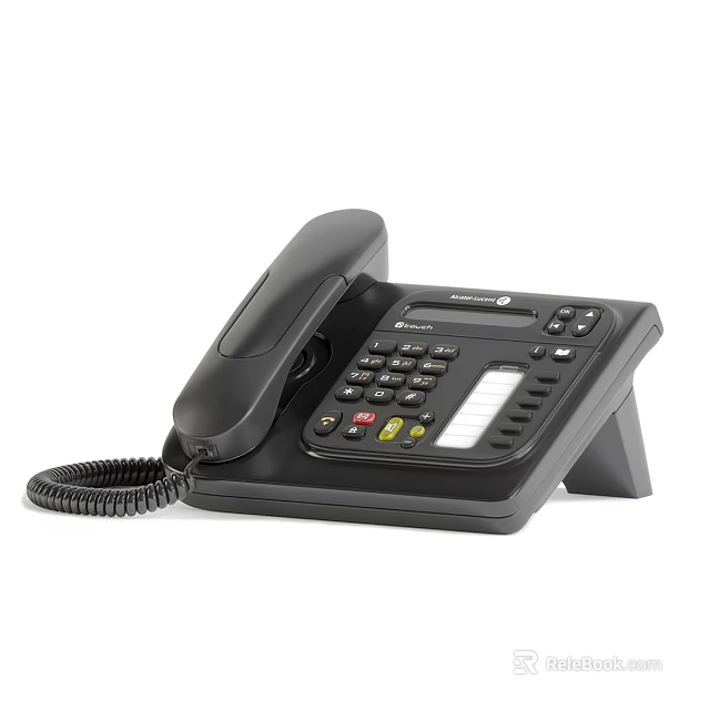 Black Corded Landline Phone With Numeric Keypad LCD Display And Handset For Office Use 3d model 