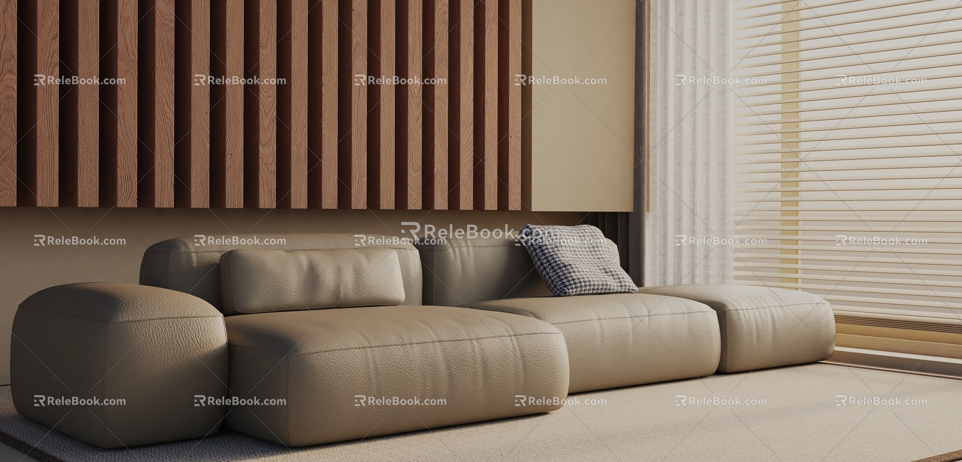 Three-seat sofa 3d model