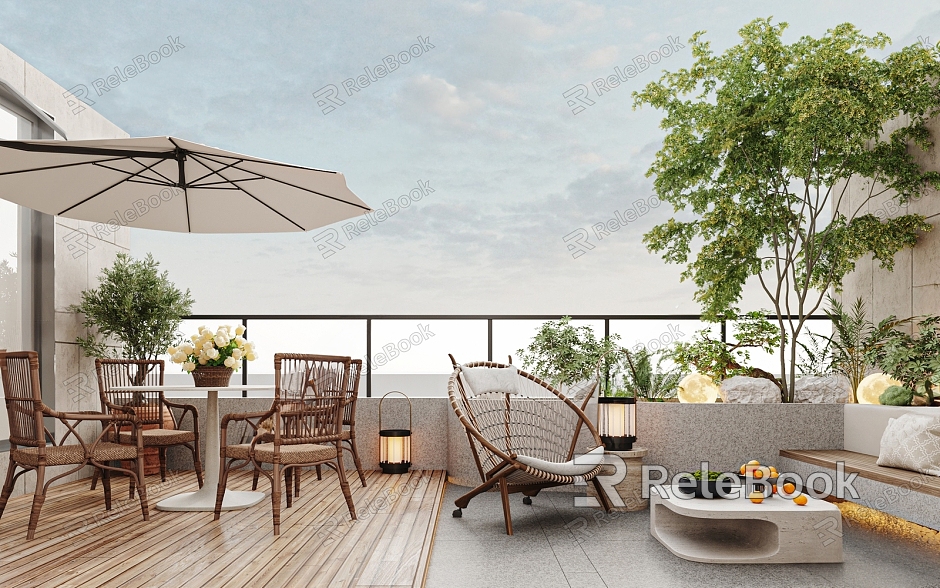 Outdoor Garden Terrace Balcony model