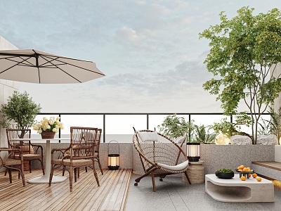 Outdoor Garden Terrace Balcony model