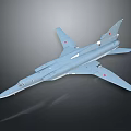 Light Blue Military Airplane Model With Red Star Emblems On Wings And Tail