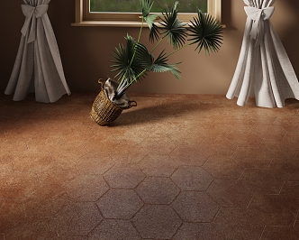 Retro Floor Tile Antique Tile Hexagonal Floor Tile 3d model