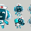 Modern 2D pet animal image robot cute cat dog robot silhouette 3d model