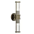 Modern Wall Sconce With Brass Base And Ribbed Glass For Indoor Decor