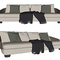 Modern Multiplayer Sofa Minotti Multiplayer Sofa Double Sofa 3d model