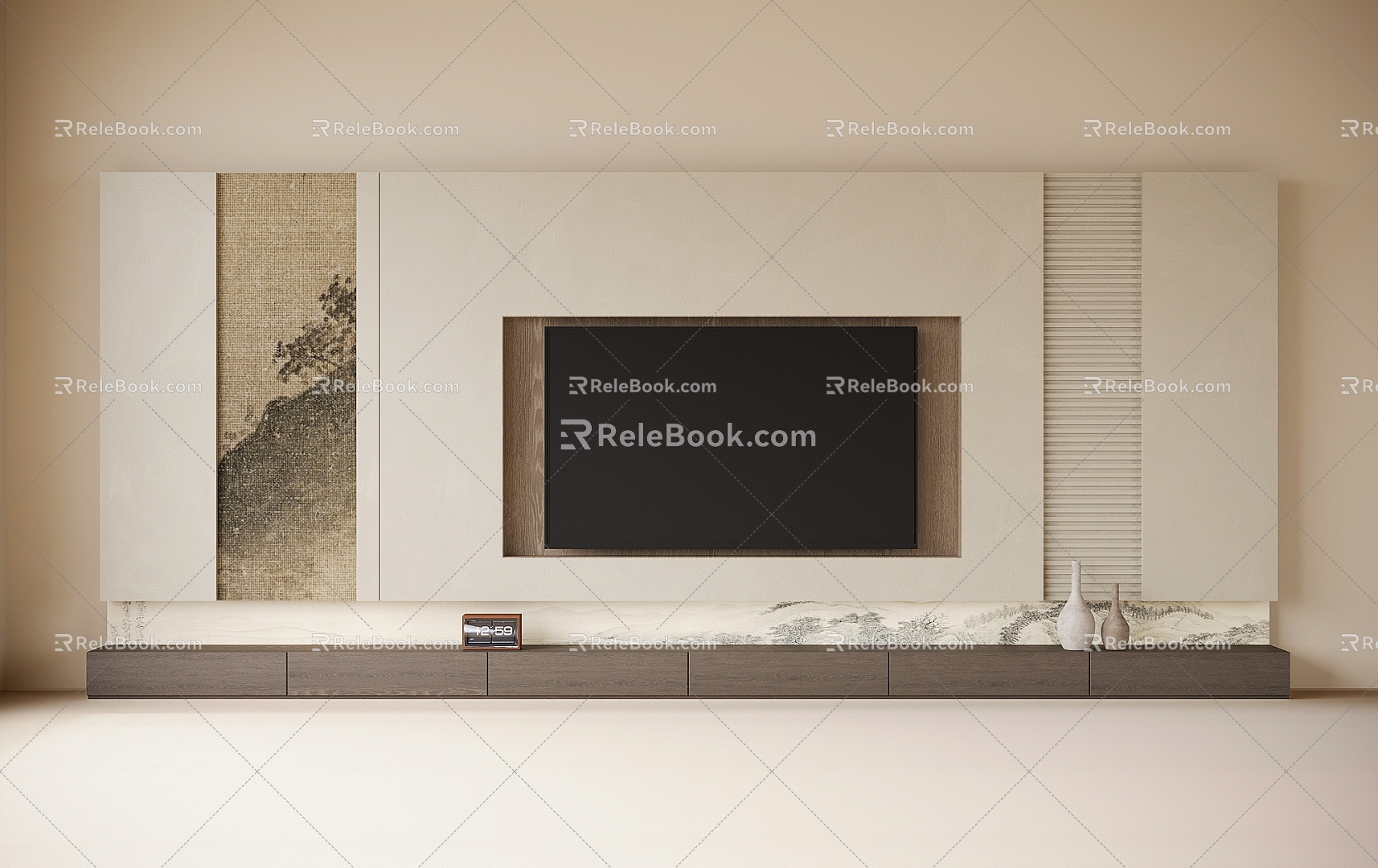 Modern TV background wall TV wall 3d model