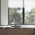 Modern Kitchen Interior Design With Wooden Cabinets Marble Countertops And Appliances