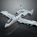 Silver Gray Military Twin Engine Attack Aircraft With Mounted Weapons And 3D Rendered Design
