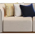 Modern in-line three-seat sofa 3d model