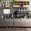Modern workbench milk tea operation workbench 3d model