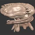 Detailed 3D Anatomical Structure Model With Light Pink Color And Reflective Surface Texture