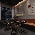 Sophisticated Bar Interior With Gray Walls Columns Recessed Lighting Round Mirror And Bar Counter