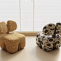Stylish Floral Pattern Upholstered Comfortable Leisure Chairs For Bright Cozy Modern Home Living Space