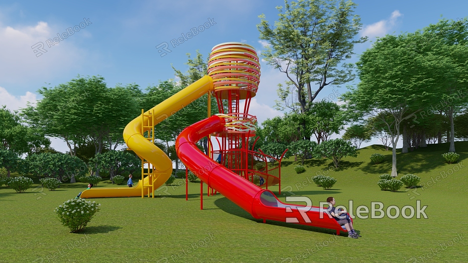 Modern Amusement Slide Flying Castle model