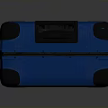 Blue Rolling Suitcase With Trolley Handle And Black Corner Protectors