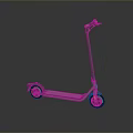 Modern Electric Scooter With Gray Frame Orange Wheels And Black Handlebar