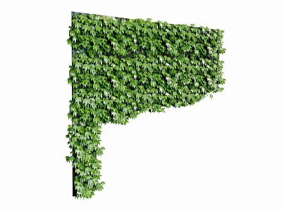 Lush Green Climbing Vines Covering Corner Wall For Indoor Outdoor Decoration 3d model