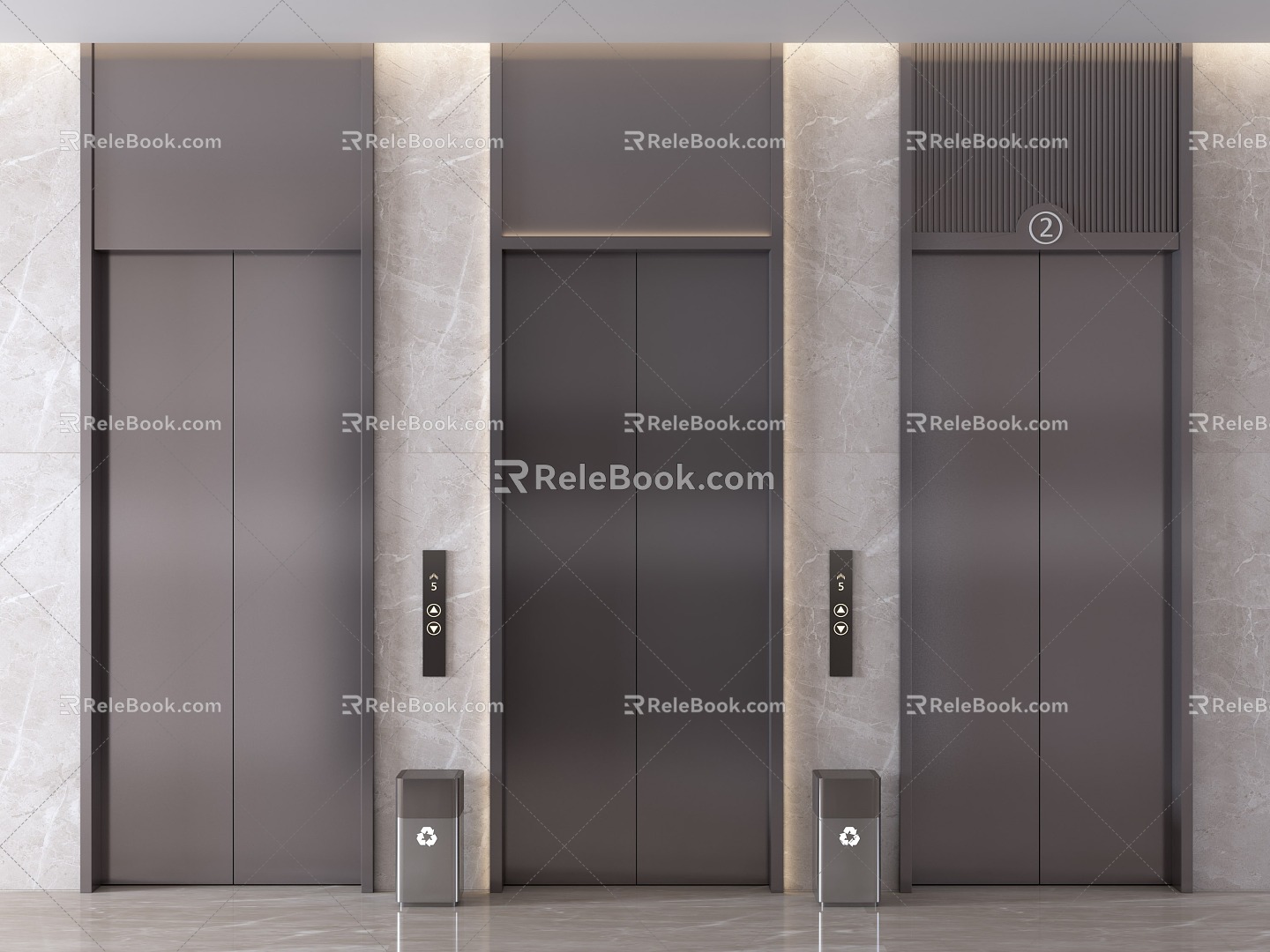 Elevator elevator door elevator elevator lift button trash can stainless steel elevator 3d model