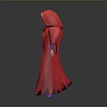 Game Movie Character with Red Cloak Purple Dress Purple Stockings and Black Hair