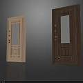 Two Different Colored Security Doors with Glass Panels and Strong Locks