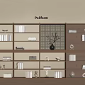 Modern Bookshelf Decorative Shelf Bookshelf 3d model