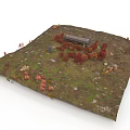 Miniature Landscape Model Scene With Green Grass Colorful Plants And Long Structure