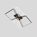 Modern Geometric Ceiling Light With Black Center White Panel And Radiant Lines Design 3d model