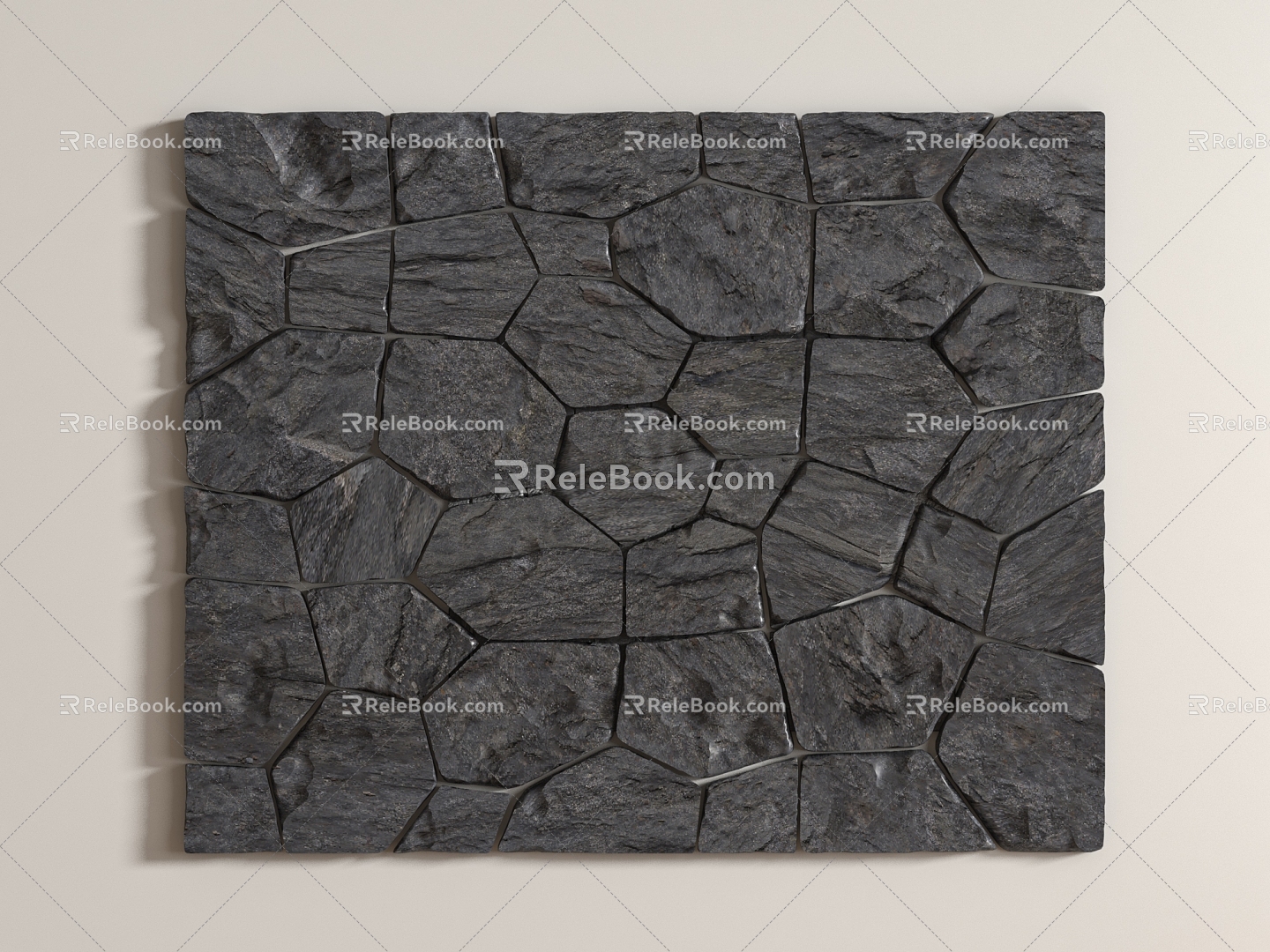 Old Slab Slab Road Trail Gravel Block Landscape Garden Road Broken Garden Paving 3d model