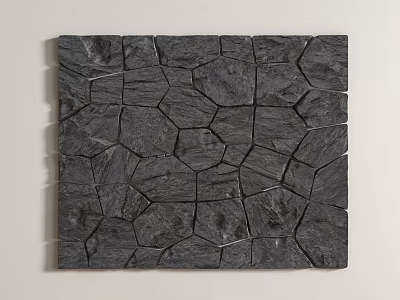 Natural Black Garden Path Paving Design With Irregular Slate Stones And Unique Pattern 3d model