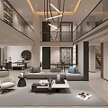 Modern Basement Design With Sofa Fitness Zone And Lighting