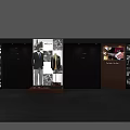 Men's Clothing Display Shelves With Mannequins Suits Coats And Decorative Wall