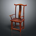 Traditional Wooden Leisure Chair With Curved Backrest And Armrests In Dark Brown
