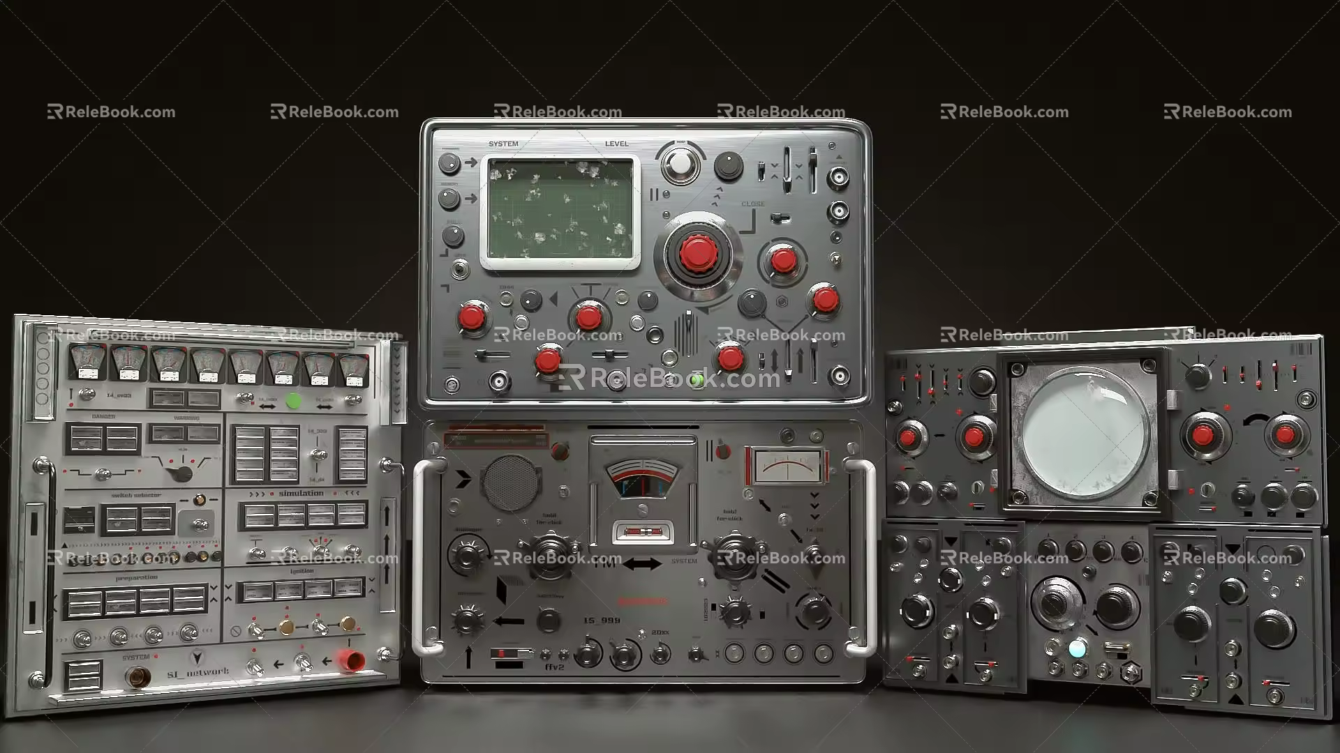 Modern machinery instrument control panel machine control panel industrial equipment operation panel detection instrument wireless equipment panel 3d model