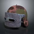 Camouflage Painted Military Helmet With Metal Face Shield And Straps