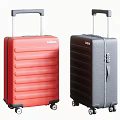 Modern Red And Black Hard Shell Suitcases With Telescopic Handle And Rolling Wheels