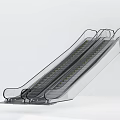 Modern Escalator Design Featuring Transparent Handrails Sleek Metal Frame And Steps 3d model