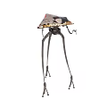 Futuristic Mechanical Figure With Tall Metallic Legs And Detailed Upper Structure
