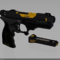 CAL.45 Tactical Pistol With Black And Yellow Finish And Detachable Magazine