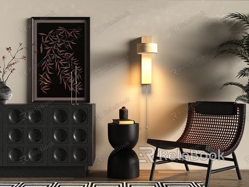 Mid-ancient style wall lamp ornaments model